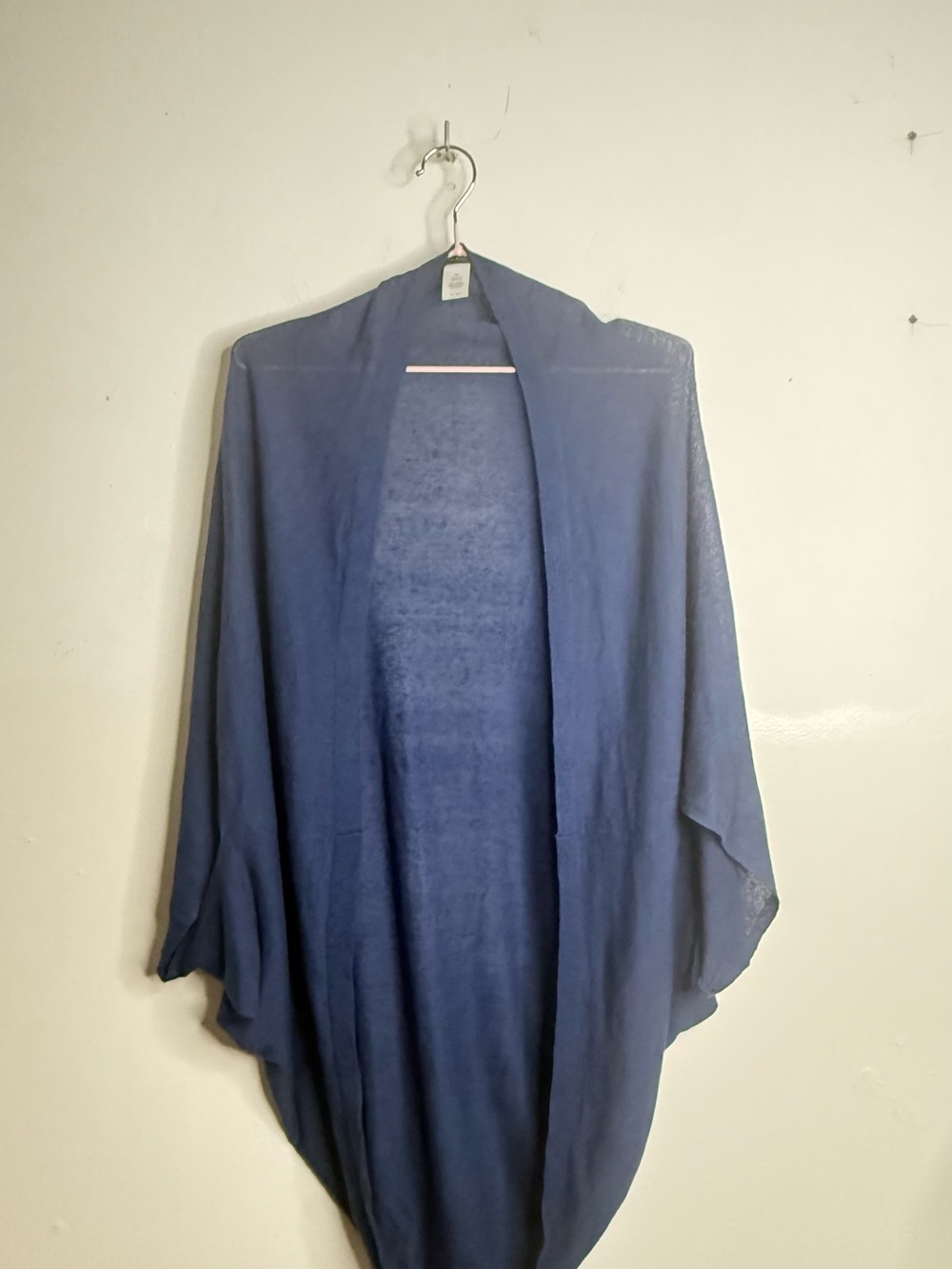 J. Jill Navy Blue Open-Front Draped Poncho